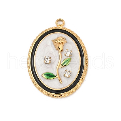 304 Stainless Steel Enamel Pendants STAS-C121-02G-1