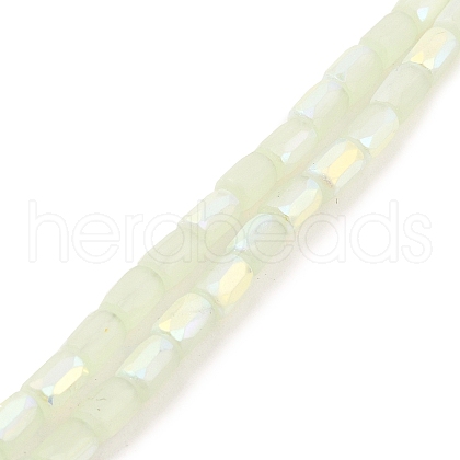 Frosted Imitation Jade Glass Beads Strands GLAA-P058-07A-07-1