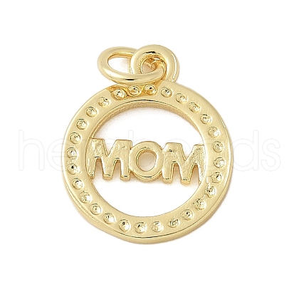 Mother's Day Brass Pendants KK-P293-01G-1