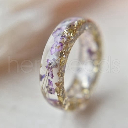 Dry Flower Inside Resin Finger Rings for Women PW-WG46162-01-1