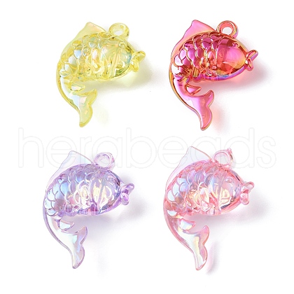 Electroplate Transparent UV Plating Acrylic Pendants OACR-I014-24-1