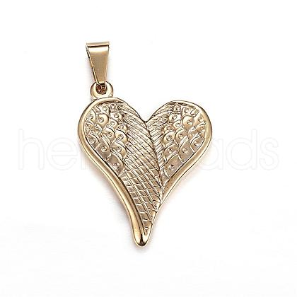 304 Stainless Steel Pendants STAS-G084-15G-1