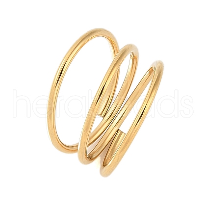 Ion Plating(IP) 304 Stainless Steel Multi-layer Open Cuff Ring for Women STAS-S125-11G-1