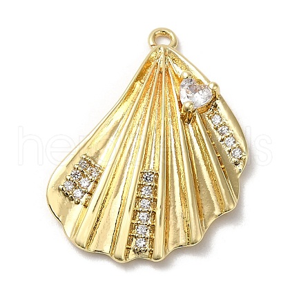 Rack Plating Brass Cubic Zirconia Pendants KK-M267-06G-1