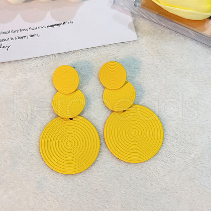 3-Round Alloy Dangle Stud Earrings FS-WG460DD-09-1