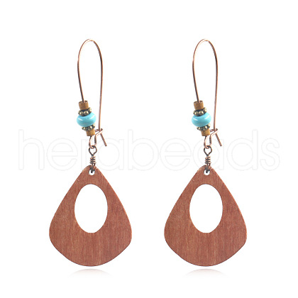 Wood Dangle Earrings EJEW-F238-17B-1
