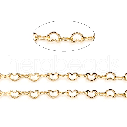Brass Heart Link Chains CHC-D026-15C-G-1