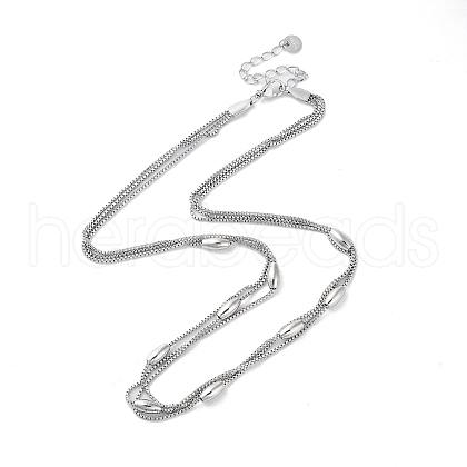 304 Stainless Steel Box Chain Necklaces NJEW-M213-02P-1