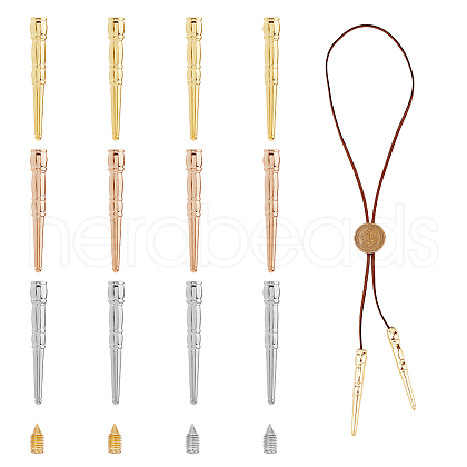 SUPERFINDINGS 12Pcs 3 Colors Alloy Cord Ends FIND-FH0009-53-1