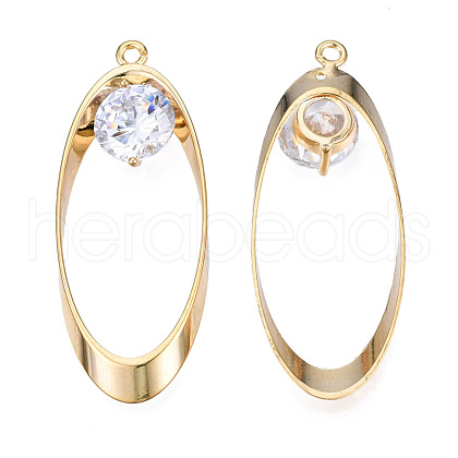 Brass Rhinestone Pendants KK-N216-411-1