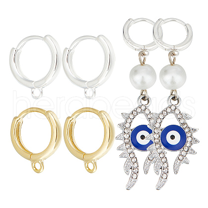 GOMAKERER 4Pcs 2 Style 925 Sterling Silver Hoop Earrings STER-GO0001-07-1