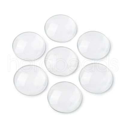 (Defective Closeout Sale: Scratch) Transparent Glass Cabochons GGLA-XCP0001-06-1