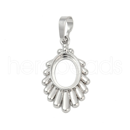 Oval Brass Pendant Cabochon Settings KK-S521-09P-1