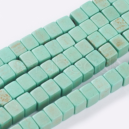Synthetic Turquoise Beads Strands X-TURQ-G108-4x4mm-03-1