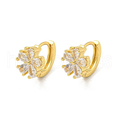 Brass Micro Pave Cubic Zirconia Hoop Earring EJEW-C088-27G-01-1