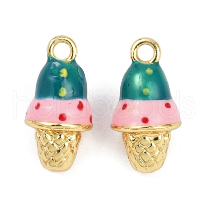 Brass Enamel Charms KK-L231-21G-03-1