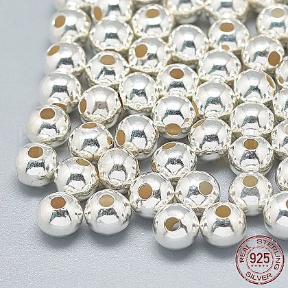 925 Sterling Silver Beads STER-T002-238S-9mm-1