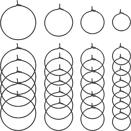 Unicraftale 40Pcs 4 Style 316L Surgical Stainless Steel Hoop Earring Findings STAS-UN0027-93-1