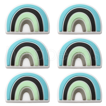 6Pcs Food Grade Eco-Friendly Silicone Focal Beads SIL-YW0001-04B-1