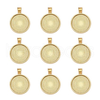 Tibetan Style Alloy Pendant Cabochon Settings TIBE-R295-055AG-LF-1