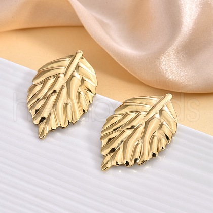 304 Stainless Steel Stud Earrings EJEW-S267-01G-A-1