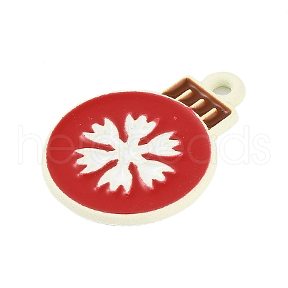 Christmas Theme Spray Painted Alloy Enamel Pendants ENAM-Z020-01I-1