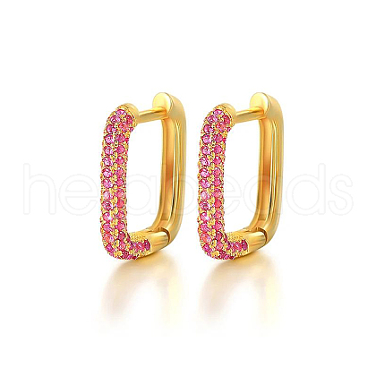 Rectangle S925 Sterling Silver Hoop Earrings AK6460-5-1