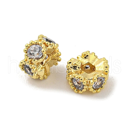 Brass Micro Pave Clear Cubic Zirconia Beads KK-G490-16G-1