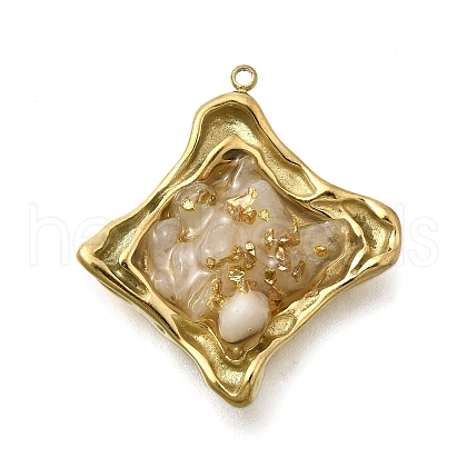 304 Stainless Steel Enamel Pendants STAS-H201-03G-02-1