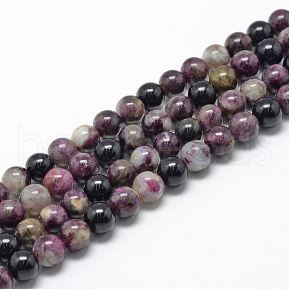 Natural Tourmaline Beads Strands X-G-R446-8mm-02-1