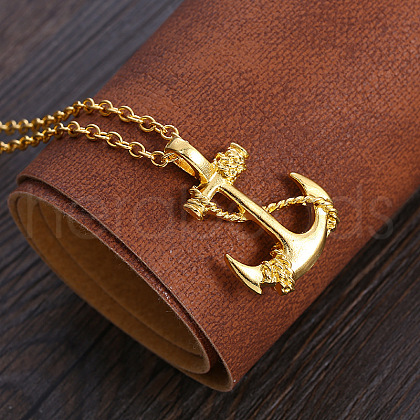Pirate Anchor Alloy Pendant Necklaces FS-WGF47F3-01-1