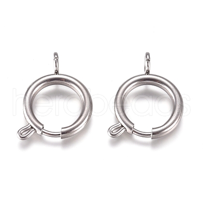 Tarnish Resistant 304 Stainless Steel Spring Ring Clasps STAS-P234-47P-1