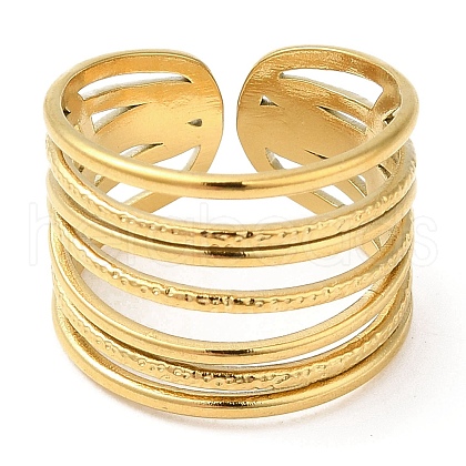 304 Stainless Steel Open Cuff Rings RJEW-K245-76G-1