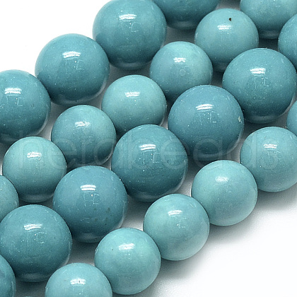 Synthetic Ocean White Jade Beads Strands G-S254-8mm-B02-1