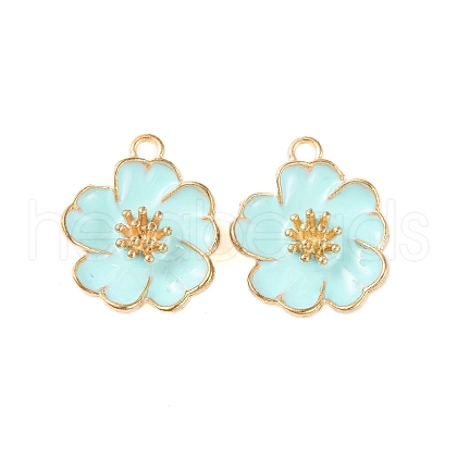 Light Gold Plated Alloy Enamel Pendants ENAM-Z017-14KCG-05-1