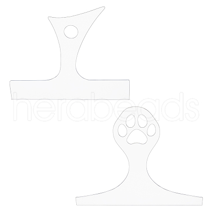 DICOSMETIC 2Pcs 2 Styles Transparent Acrylic Router Templates DIY-DC0002-74-1
