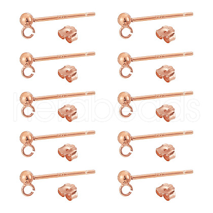 GOMAKERER 5Pairs 925 Sterling Silver Ear Stud Findings FIND-GO0002-66RG-1