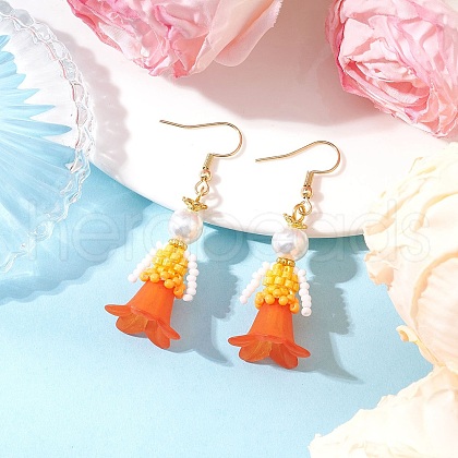 Human Handmade Glass Seed Beads Dangle Earrings EJEW-MZ00446-05-1