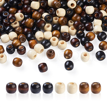 Craftdady 400Pcs 2 Style Natural Wood Beads WOOD-CD0001-32-1