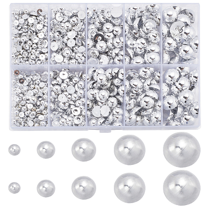 SUNNYCLUE 70G  5 Styles ABS Plastic Imitation Pearl Cabochons OACR-SC0001-45A-1