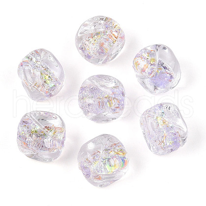 Handmade Foil Lampwork Beads FOIL-T007-02E-1