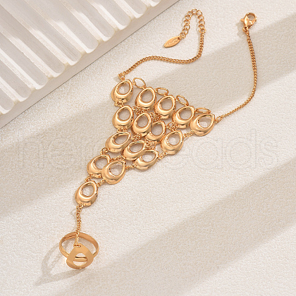 Vintage Classic Brass Teardrop Link finger Ring Bracelets for Women RG9385-1