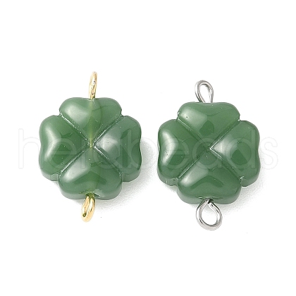 Spray Painted Glass Imitation Jade Connector Charms PALLOY-JF03525-02-1