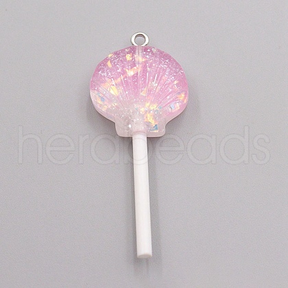 Resin Pendants RESI-WH0025-12F-1