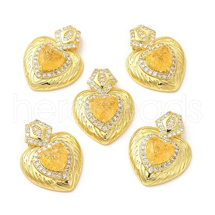 Rack Plating Brass & Rhinestone Pendants KK-H438-07G-07-1