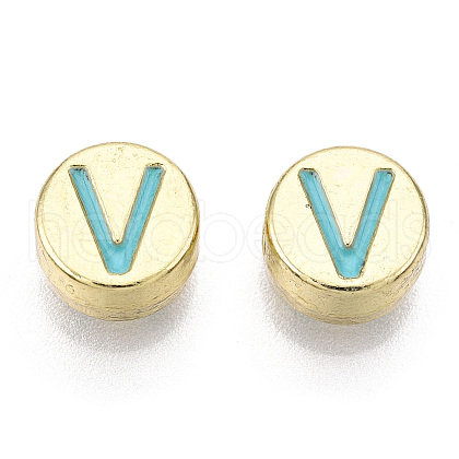Alloy Enamel Beads ENAM-S122-029V-A-RS-1