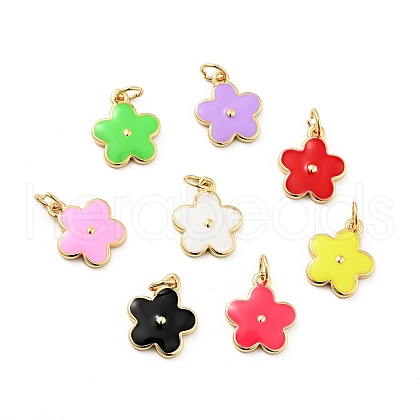 Rack Plating Brass Enamel Charms X-KK-G387-09G-1