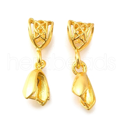 Brass Ice Pick Pinch Bails KK-XCP0001-95G-1