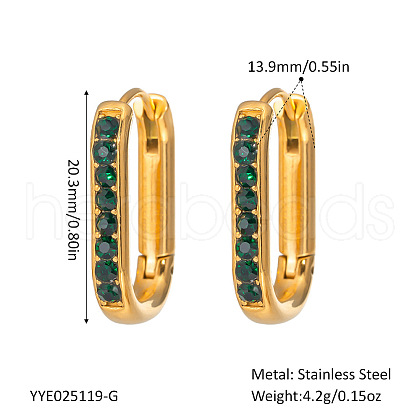 Elegant Stainless Steel Oval Hoop Earrings UE0817-1-1