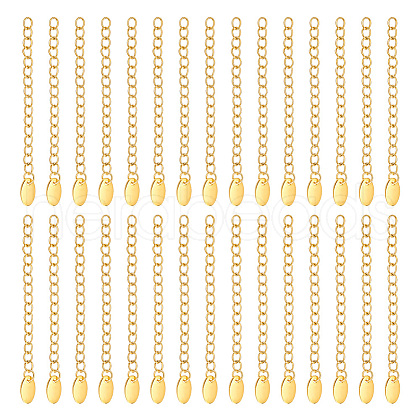 Unicraftale 30Pcs PVD Vacuum Plating 304 Stainless Steel Curb Chain Extender STAS-UN0047-69-1